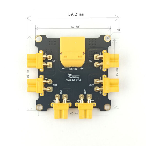 SwiftWing PDB02-XT60-6XT30 – 3S–6S Power Distribution Board with XT60 & 6 XT30 Connectors