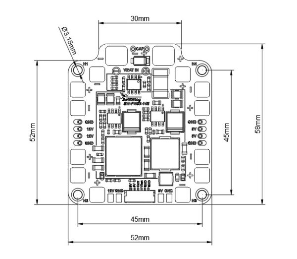SwiftWing PM03-14S Integrated Power Module & Power Distribution Board (3S–14S, 120A)